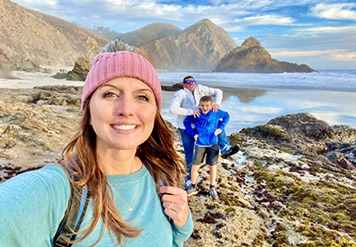 Jess Lerner and family hiking in Big Sur